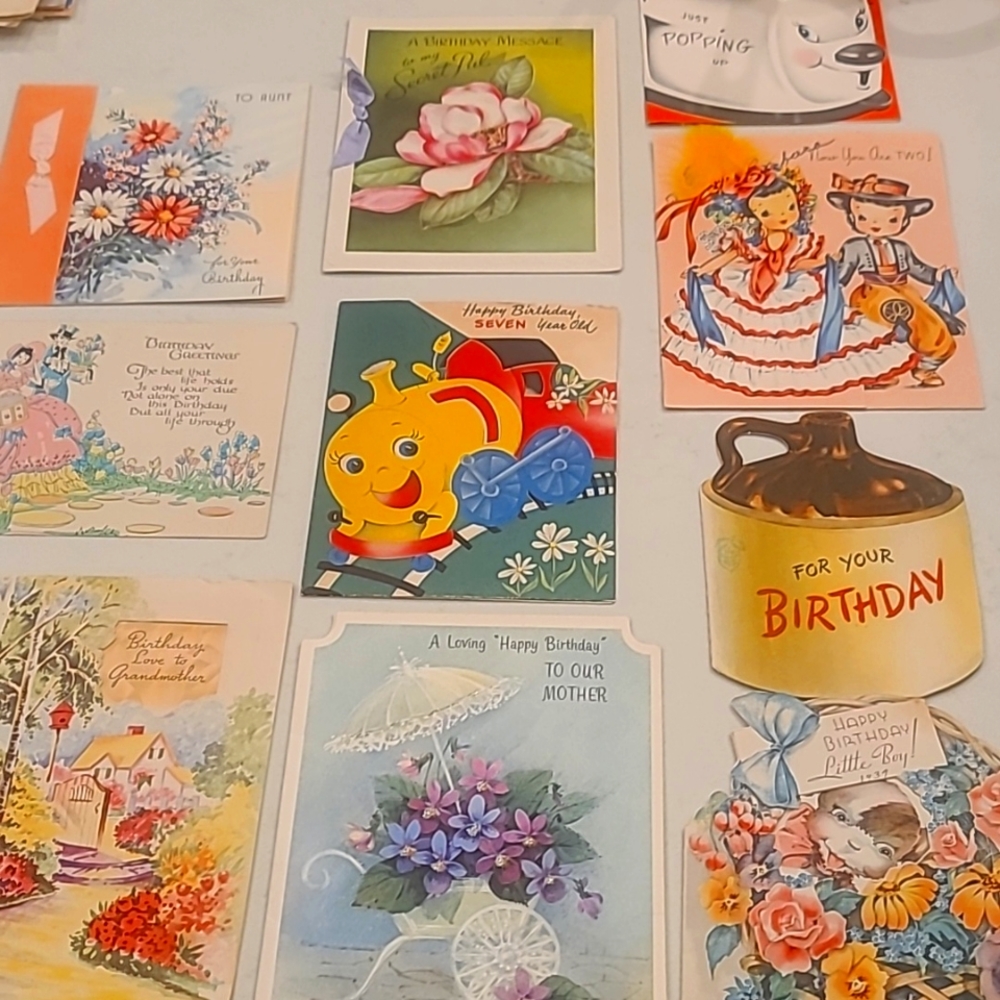 Vintage Happy Birthday Card Bundle